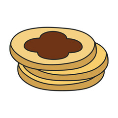 Cookies vector icon.Color vector icon isolated on white background cookies.