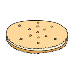 Cookies vector icon.Color vector icon isolated on white background cookies.