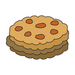 Cookies vector icon.Color vector icon isolated on white background cookies.