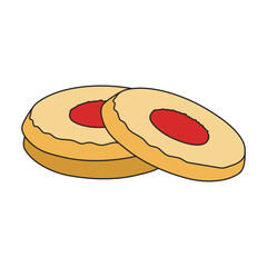 Cookies vector icon.Color vector icon isolated on white background cookies.