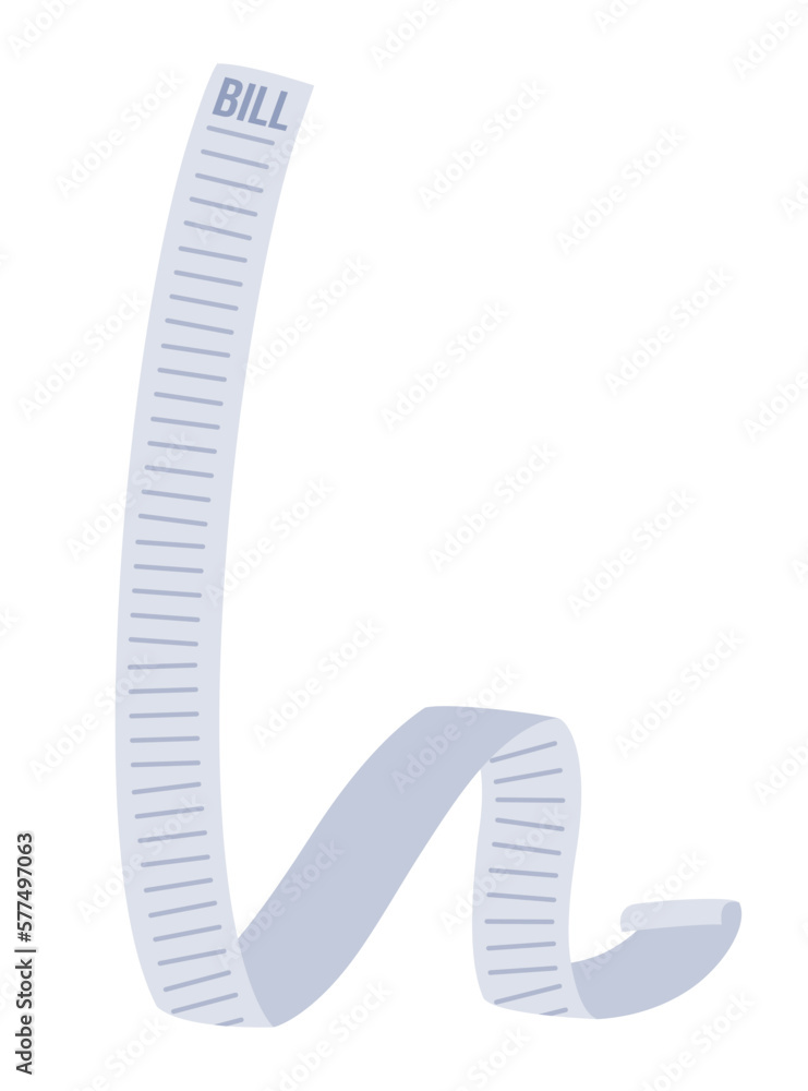 Poster long list with monthly bills semi flat color vector object. paying utilities. editable icon. simple 