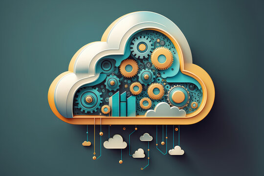 Cloud computing revolutionizing business operations with automation and smart algorithms, generative ai