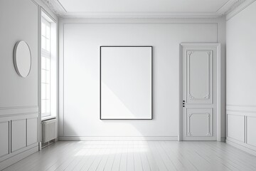 Empty classic interior, decorative wall. Mockup. , illustration. Generative AI