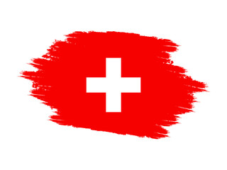 Grunge Switzerland Flag. Switzerland Flag with Grunge Texture. Vector illustration