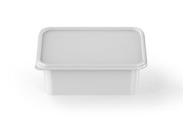 Plastic Matte Food Container White Box for Ice Cream or Yogurt Packaging Box Mockup Isolated
