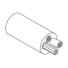 Fiber cable vector icon. Outline vector icon isolated on white background fiber cable.