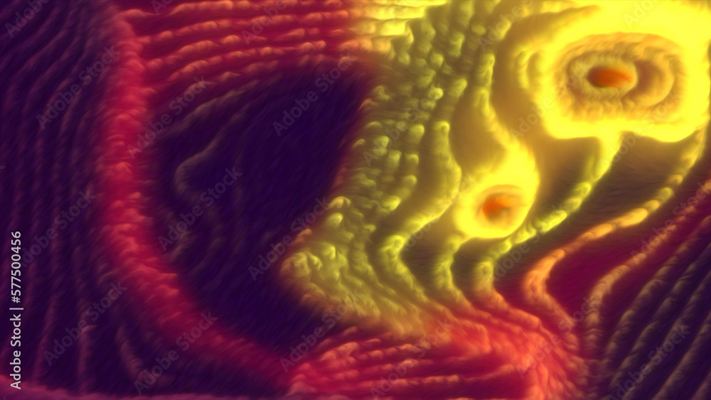 Poster futuristic plasma waves with bends. motion. colorful glowing lines move in electromagnetic field wit