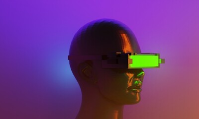 3d illustration rendering of futuristic cyberpunk city, gaming wallpaper scifi background, a esports gamer vs banner sign of neon glow, versus player challenge