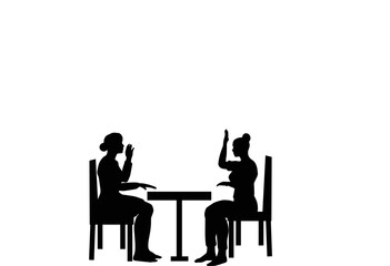 Two women sitting in a cafe