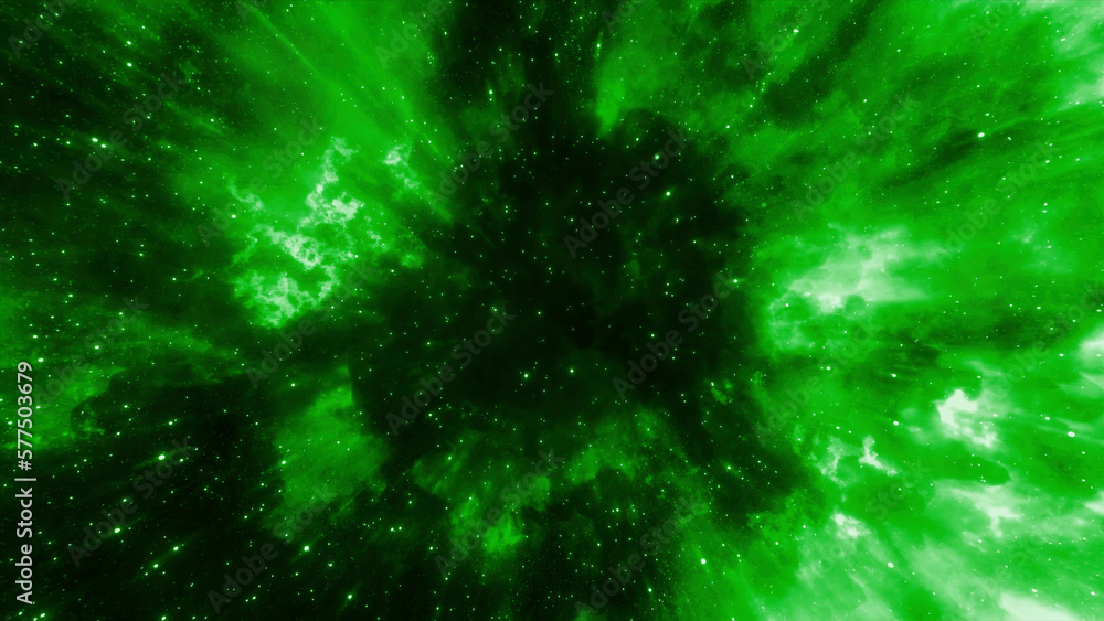 Poster cosmic stream with particles and flickering glow. motion. bright cosmic glow of space with stream. s