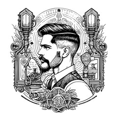 classic and stylish man in a barber representing a professional barbershop