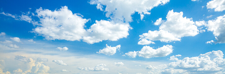 Naklejka na ściany i meble Clouds and sky,blue sky background with tiny clouds. panorama