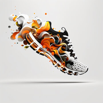 Wallpaper, Running Shoes, White Background