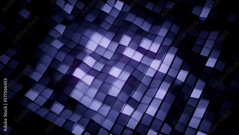 Poster purple little squares. design.small squares in animation that sparkle as if underwater.