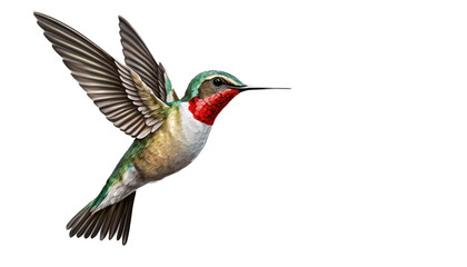 Fototapeta premium isolated hummingbirds, flowers, roses, spring illustration, transparent background, png, generative ai, horizontal, vertical