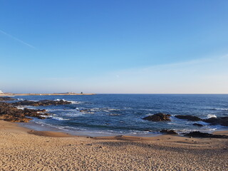 calm coastline at sunset without people