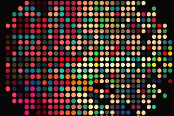 Fototapeta Magic transformation. Light multicolor circles , on a black background generative AI obraz