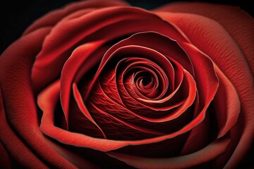 Banner full of red roses, top view. Red rose panoramic background. Fresh dark red rose. Valentine's Day . Rose blossom. Generative AI