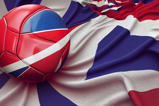 Soccer Ball Flags Design 3d-illustration, Focus On The Flag Of Russia. Generative AI