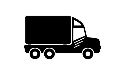 Black cargo van delivery icon. Courier and transport icon illustration to use in transportation, automotive, shipping projects.
