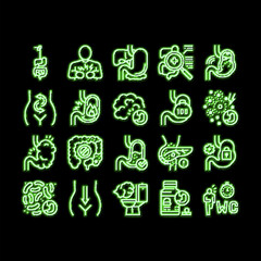 Digestion Disease And Treatment neon glow icon illustration