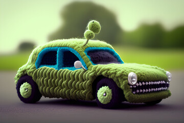 green toy car, generative AI