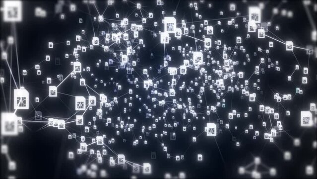 Global Mobile Sim Card Network Connection With User Operator ,Camera Flying Through Sim Card User Network Connection.