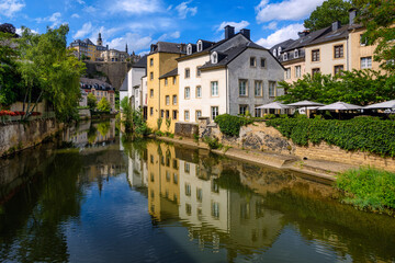 Fototapeta na wymiar Luxembourg Old town, view from the Grund district
