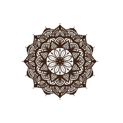 Circular pattern in mandala shape for Henna, Mehndi, tattoo, decoration. Decorative ornament in ethnic oriental style. Coloring book page.