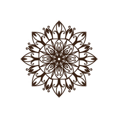 Circular pattern in mandala shape for Henna, Mehndi, tattoo, decoration. Decorative ornament in ethnic oriental style. Coloring book page.