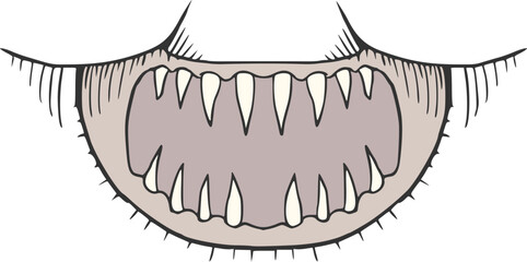 Cartoon open mouth draw