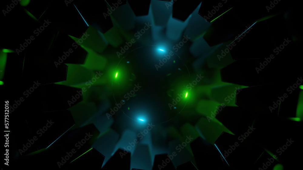 Poster green and red pattern. design. light background with bright lights in animation that are highlighted