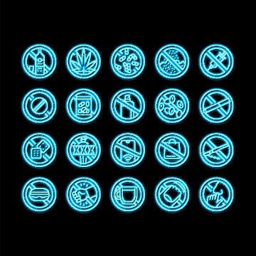 Addiction Substance Dependence neon glow icon illustration