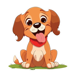 Young sweet dog. Baby dog. Sweet adorable creature smiles friendly. Vector graphics, illustration for children.