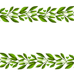 Eucalyptus Watercolor Illustration Leaves Frame and Branches for greeting cards, wallpapers, fashion, backgrounds, textures,  wrappers