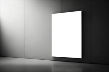 Blank frame on Wall in empty room. Template for Design. AI generated. Mock Up.