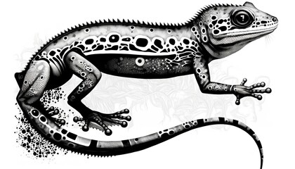 Obraz premium gecko illustration for tattoo or wall sticker
