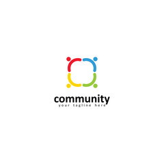 Colorful abstract community, leadership, teamwork, and people logo vector design isolated on white background.