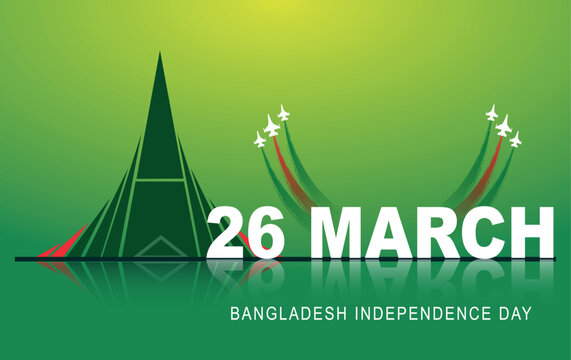 Happy Bangladesh independence day march 26th.National Martyrs' Memorial vector design illustration