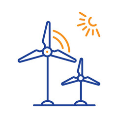 Turbine, eolic, Wind power energy icon