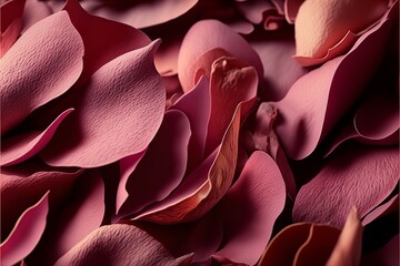 Pink rose petals background, Generative AI