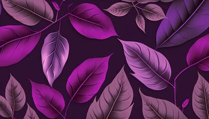  a bunch of purple leaves on a purple background with a black background.  generative ai