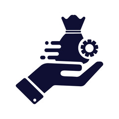 Money on hand icon