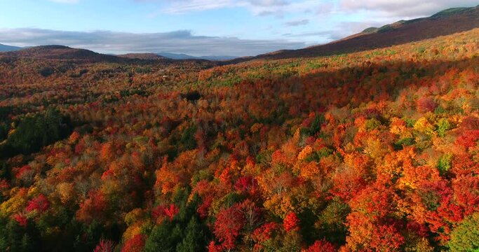 Views of the fall foliage in New England from an aerial view. Filmed with a DJI Phantom 4 Pro drone in 4K.