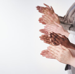 Rounds of applause. Shot of a group of people clapping their hands together. - obrazy, fototapety, plakaty