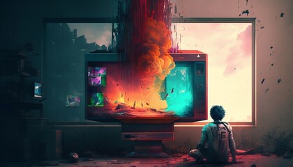 fire in a tv console
