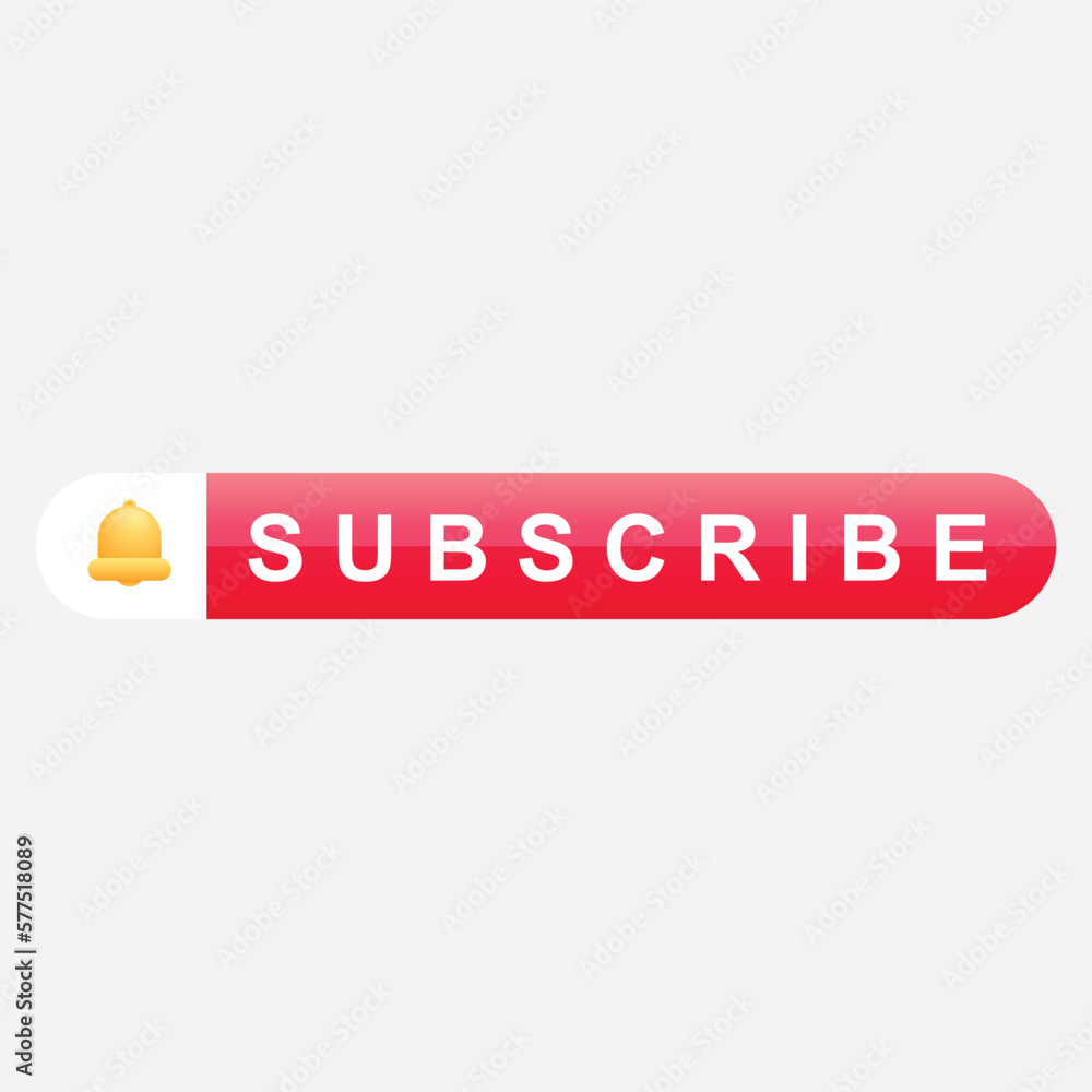 Poster subscribe button with bell notification for alerting about new post on social media. user interface.