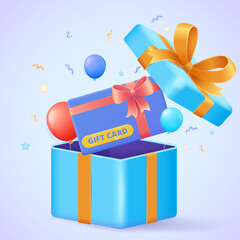 Gift certificate, voucher, coupon vector 3d illustration concept. Three dimensional icon for landing page, template, ui, web, mobile app, poster, banner, flyer.