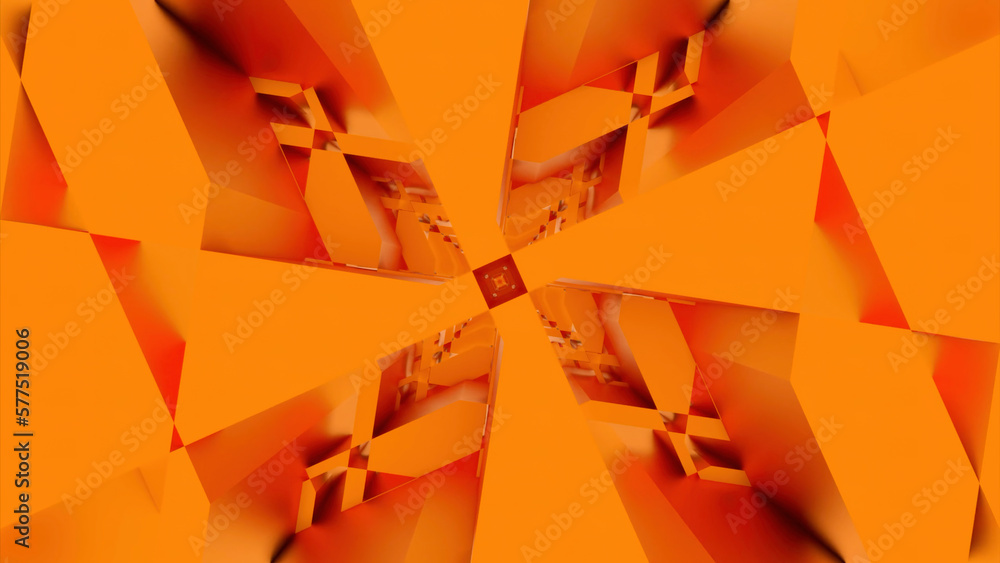 Poster green and orange background. design. a light background that creates a kaleidoscope effect that chan