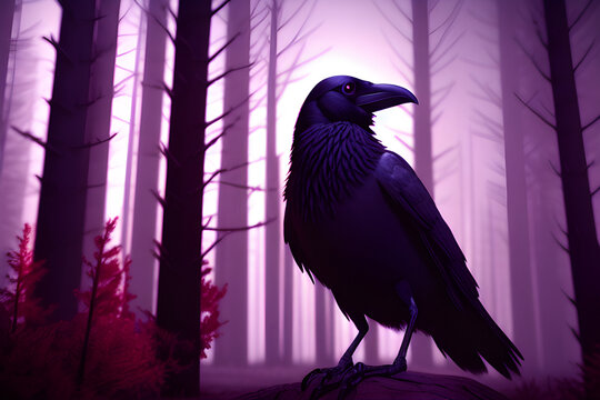 AI DIgital Illustration Raven Portrait